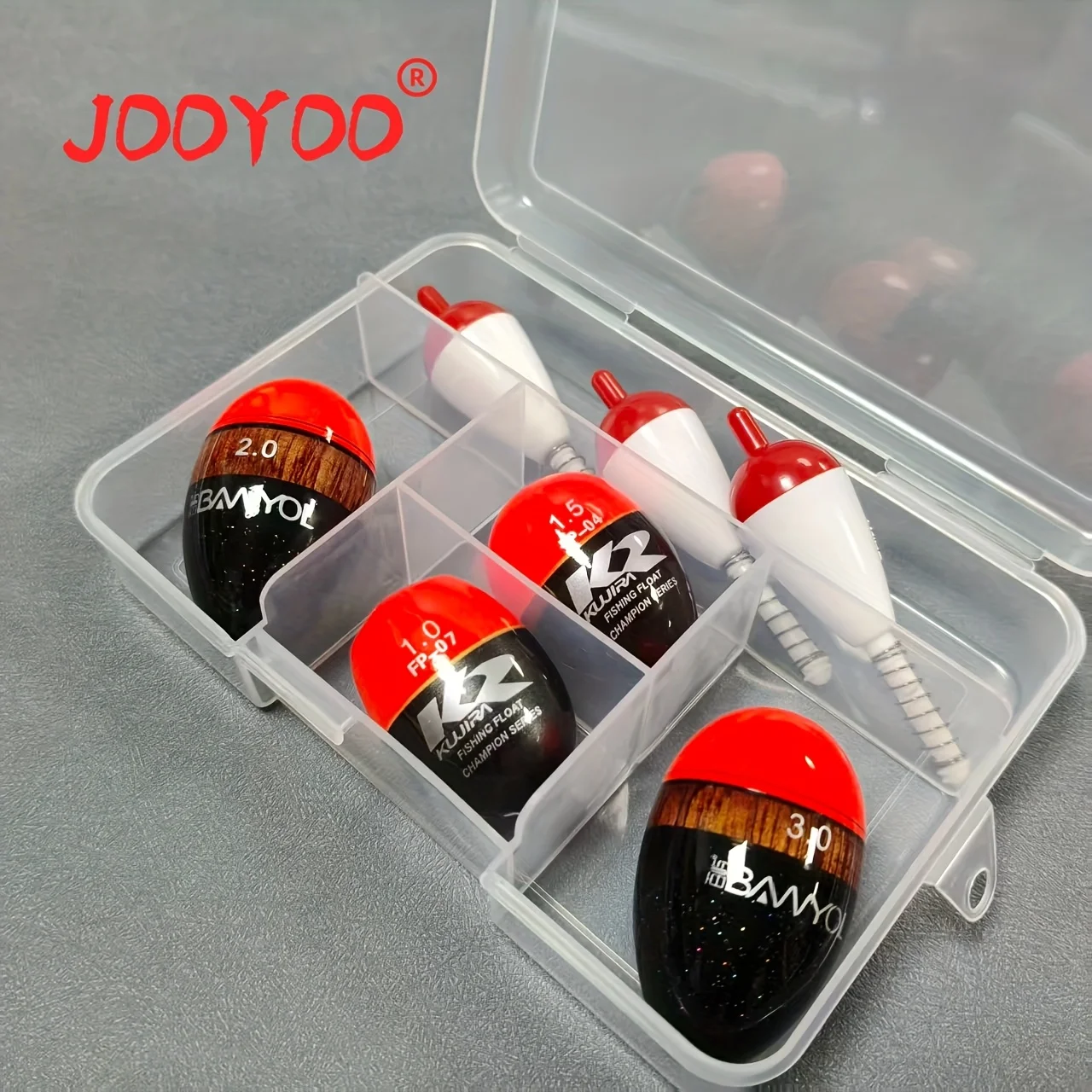 Juego de flotadores de pesca Apo, caja protectora dividida, colección completa de flotadores de pesca en roca helada para invierno, cobertura de fundición de orilla, 7 Uds.