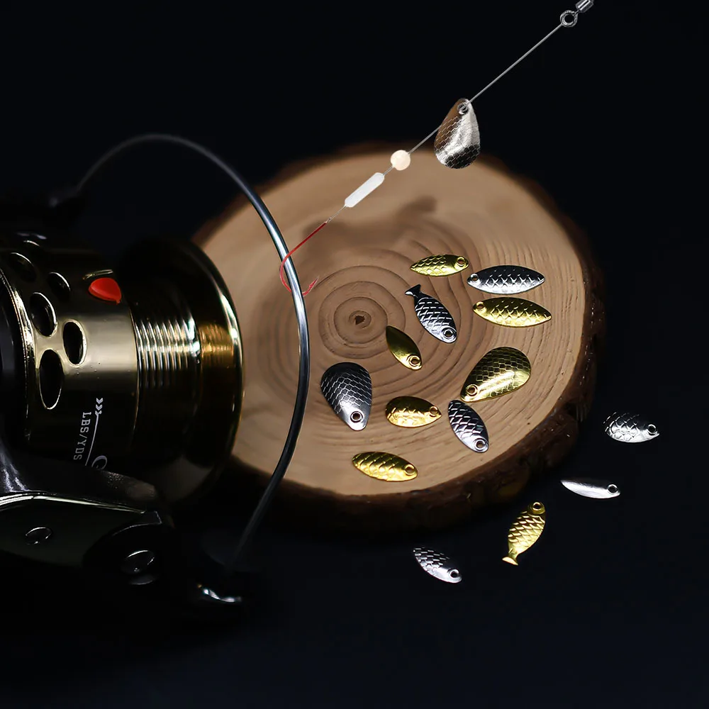 MNFT 50 Uds Kit de cebo de hoja giratoria DIY herramienta de fabricación de señuelos de pesca de Metal accesorios de pesca - imagen 4