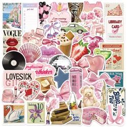 Pegatinas vinilo de chica rosa impermeables – Grafiti DIY para móvil y portátil