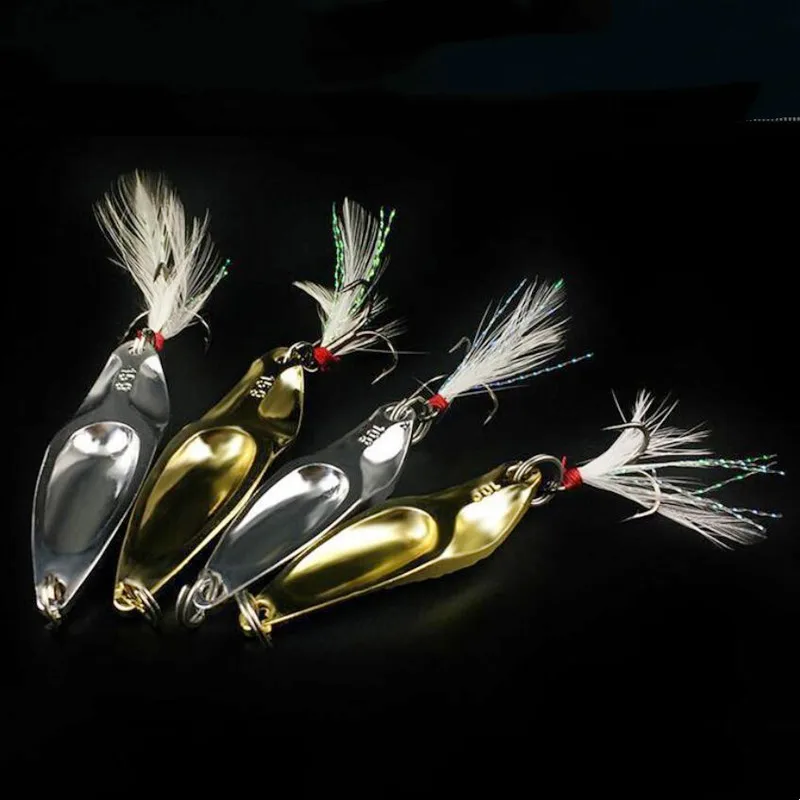 Señuelos de Pesca artificiales, anzuelos de Metal Vib, cuchara giratoria, cebo, aparejos de pesca para perca, Lucio, 3g-20g - imagen 5