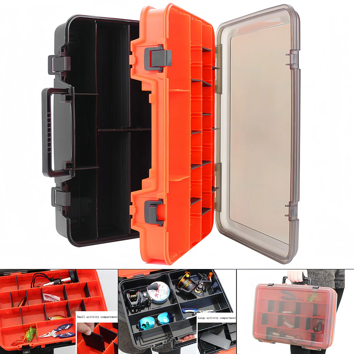 Caja de aparejos de pesca doble capa