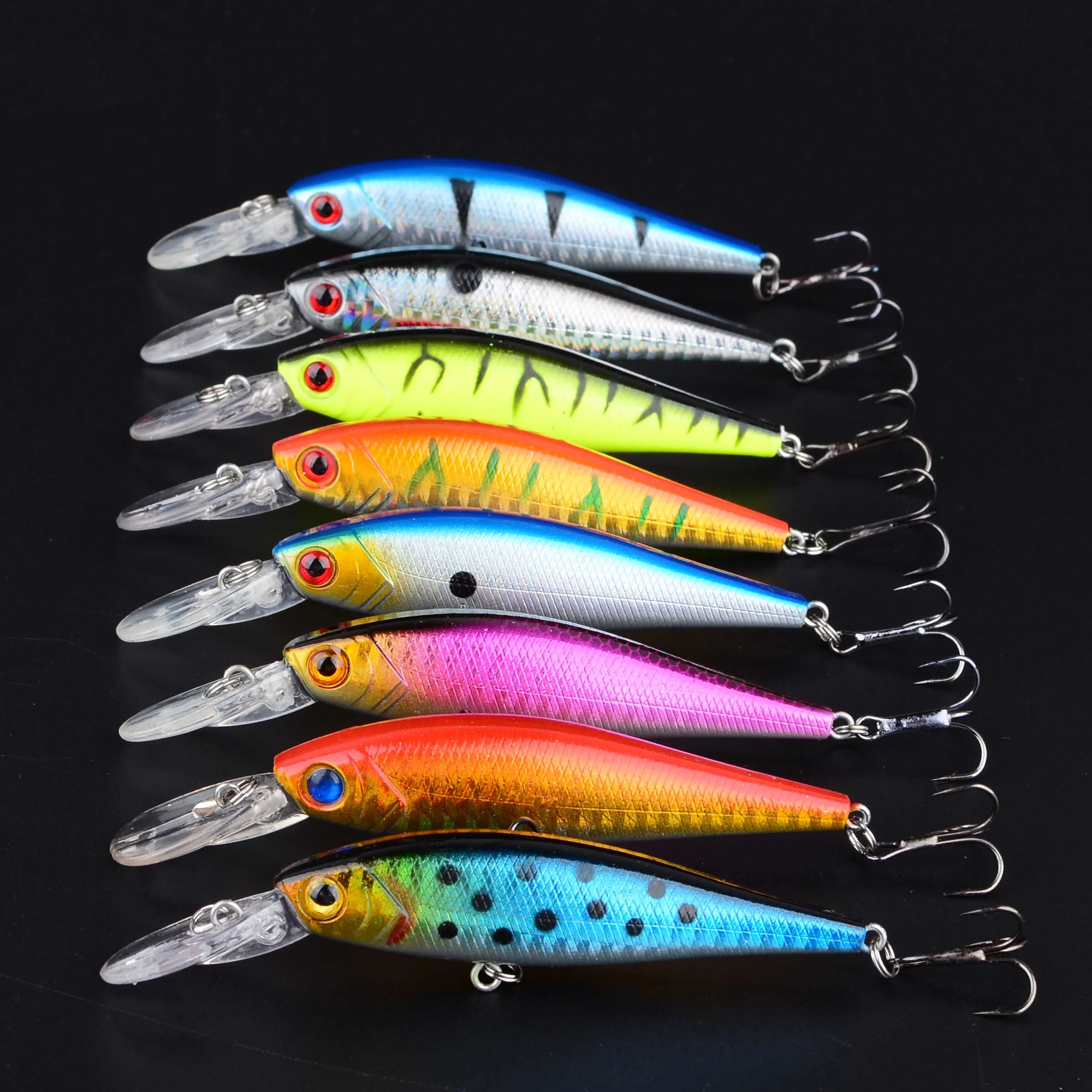 Señuelo de pesca con ojos 3D, cebo duro Artificial para pececillo, aparejos de pesca Crankbait, 1 ud.