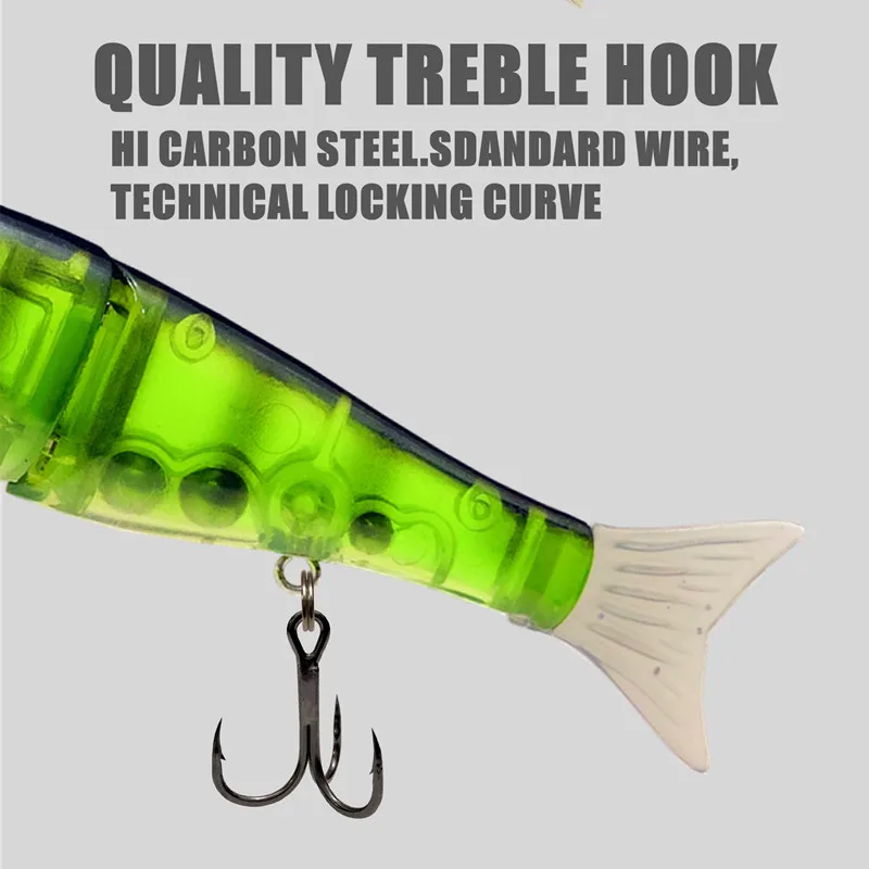 GREENSPIDER-señuelo de pesca de lubina de un solo articulación, 110mm, 18g, Swimbait, cebos deslizantes para Lucio, salmón, trucha - imagen 4