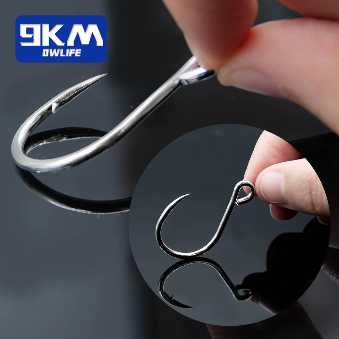 Anzuelos de pesca de 9KM, 25 uds., anzuelo de pesca Jigging, ojo de carpa, gusano, anzuelos en línea con púas, accesorios de pesca de acero rico en carbono para agua salada - imagen 5