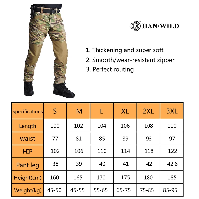 Pantalones tácticos militares para hombre, pantalones del ejército de combate SWAT, muchos bolsillos, impermeables, resistentes al desgaste, informales, para exteriores - imagen 2