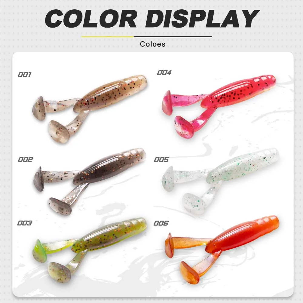 D1-señuelo suave de pesca de carpa, accesorio de 53MM, 2G, 10 piezas, Predator, cebo de agua dulce, leurre souple, jigging Action para Lucio, Pecsa - imagen 3