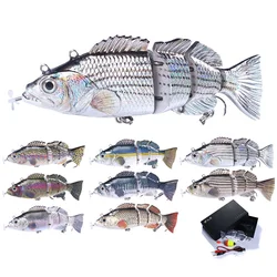 Pescado eléctrico robótico Monger, Señuelos de Pesca para natación, luz LED intermitente recargable por USB, cebo Wobblers con Motor Swimbait