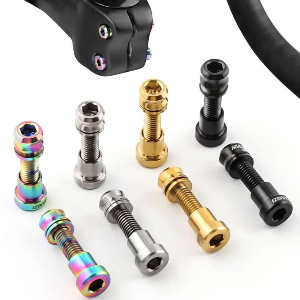 Nueva aleación de titanio perno de titanio plata negro oro aleación de ciclismo pernos de vástago M5x17mm M5x19mm accesorios de tornillo de bicicleta