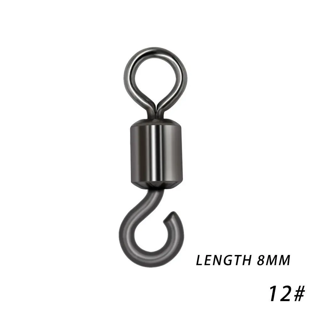 100 Uds apertura de cobre 8 formas giratorias de alta resistencia varios tamaños pesca conector giratorio negro giratorios - imagen 2