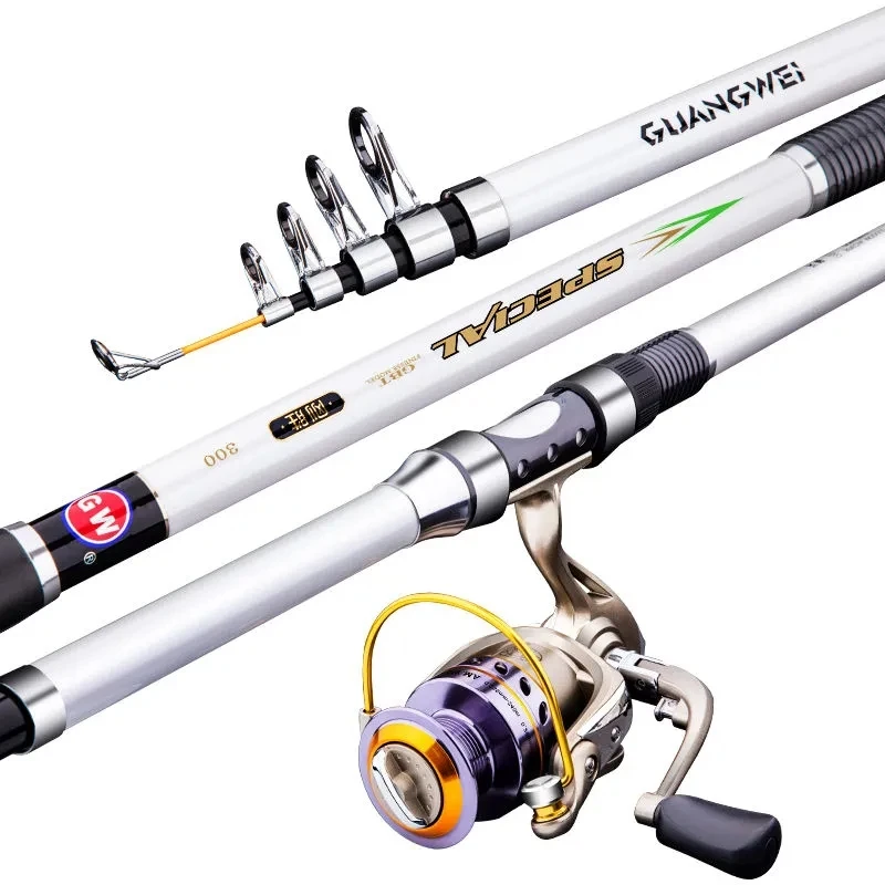 Caña de pescar telescópica superdura, peso de Pesca pesado, distancia de lanzamiento, potencia de Pesca, dureza de carbono, equipo de Pesca - imagen 2