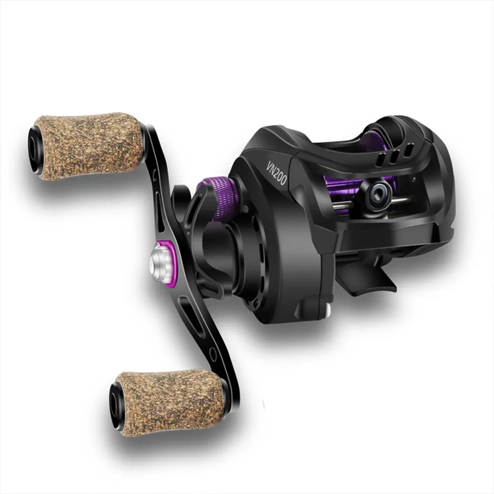 BILLINGS-carrete de pesca Baitcasting, modelo VN, relación de transmisión 6,5: 1, 15,4 lb, carrete de pesca de arrastre máximo, adecuado para agua dulce