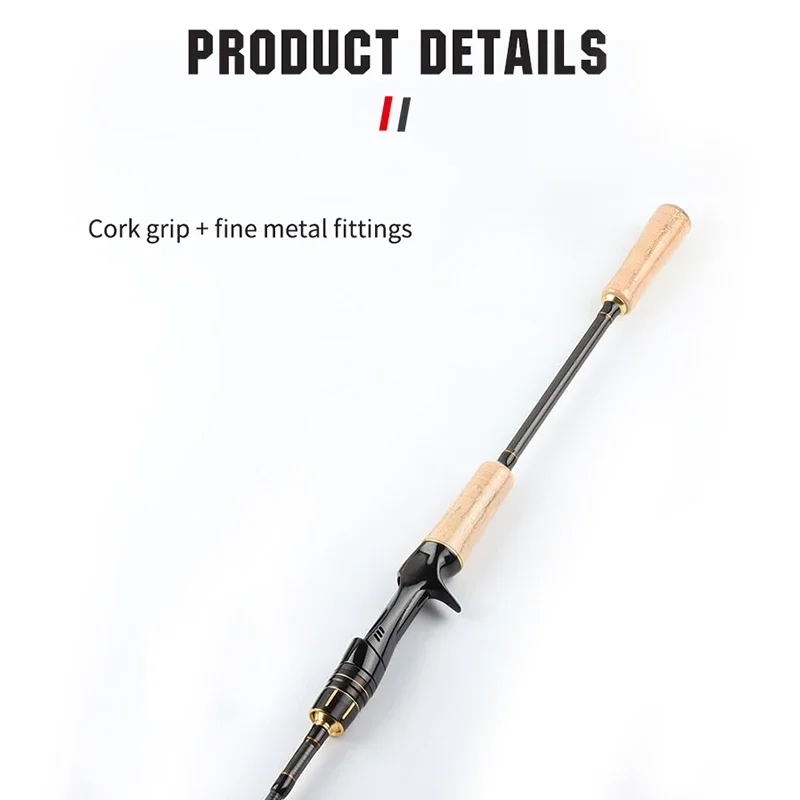 Señuelo de pesca ultraligero, caña de pescar de fibra de carbono, 4 secciones, 1,98 m - imagen 2