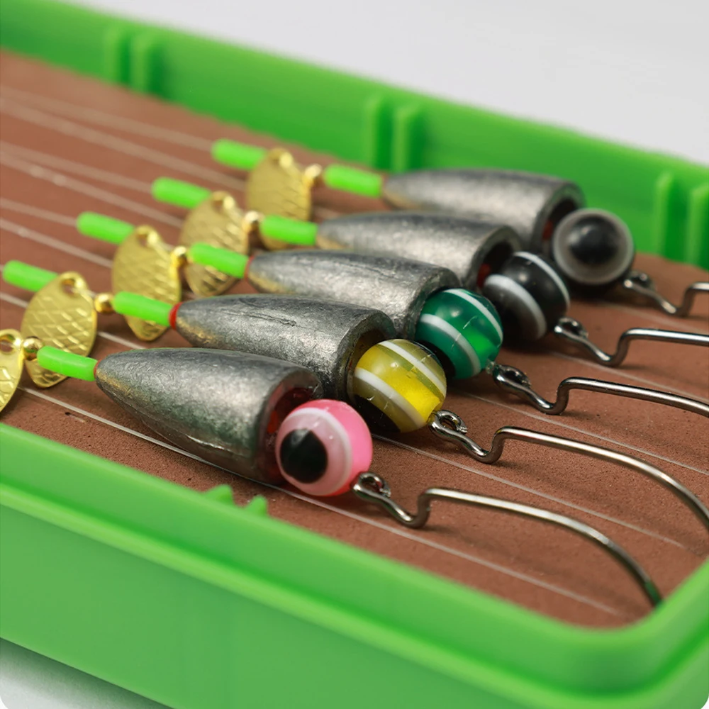 Cuchara de hélice de pesca de 3,5g, 5g, 7g, 10g, alambre de carbono, herramienta de pesca de silicona, accesorios, Kit de gancho de aparejo Texas - imagen 4