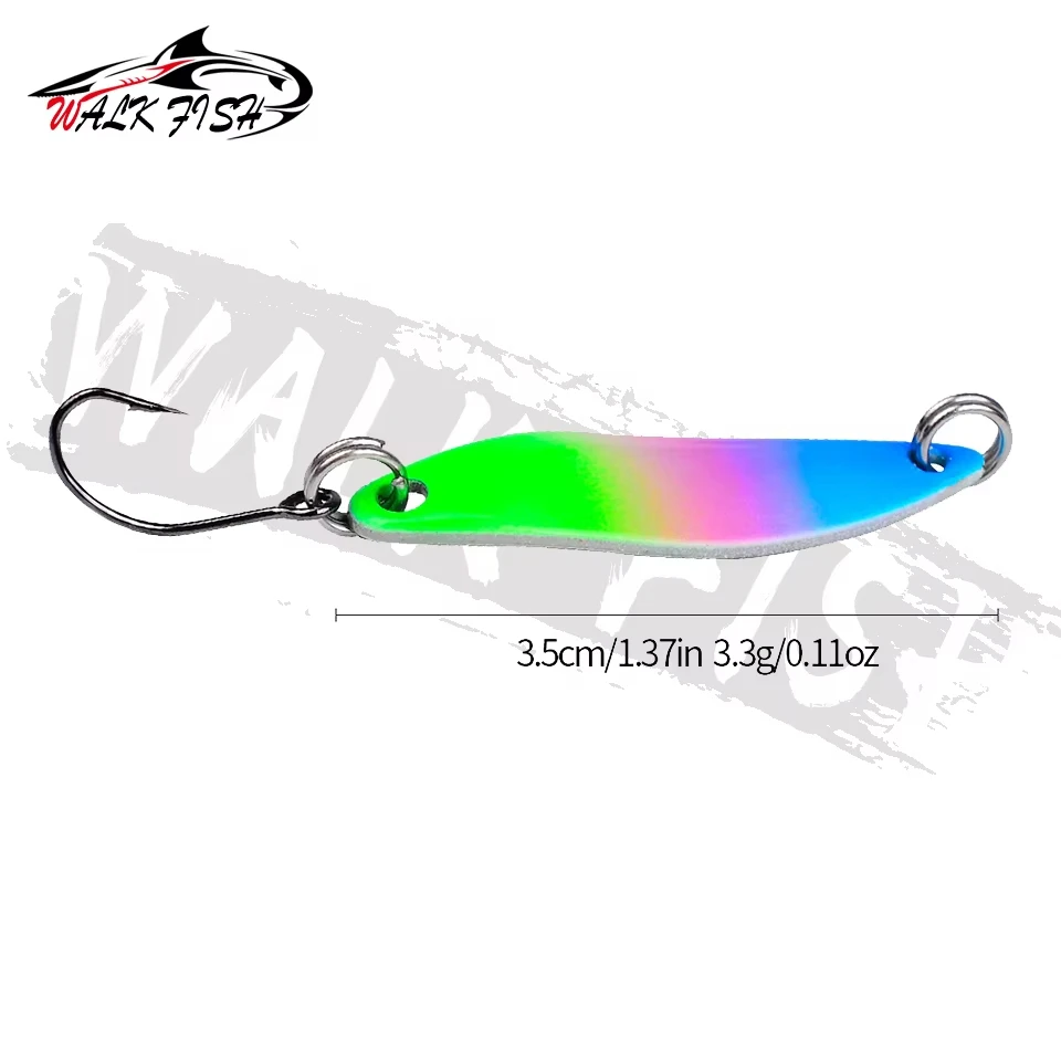 WALK FISH-señuelo de pesca de doble Color, 1 Uds., 2,15g, 3,3g, lentejuelas, inversión de largo alcance, Metal, semillas de melón coloridas, boca volteada, mar - imagen 5