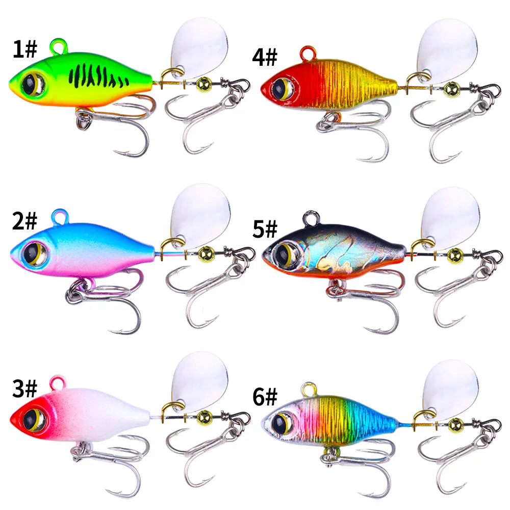 1 Uds. Cebo giratorio de Metal VIB con vibración Spinner cuchara Señuelos de Pesca 7g 10g 14g plantillas trucha Lucio Pesca cebos duros aparejos de Pesca - imagen 2