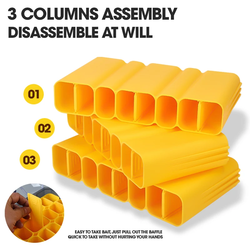 TAIYU Caja de madera para camarones con conjunto extraíble para cebo de calamar, almacenamiento de gran capacidad para pescar - imagen 4