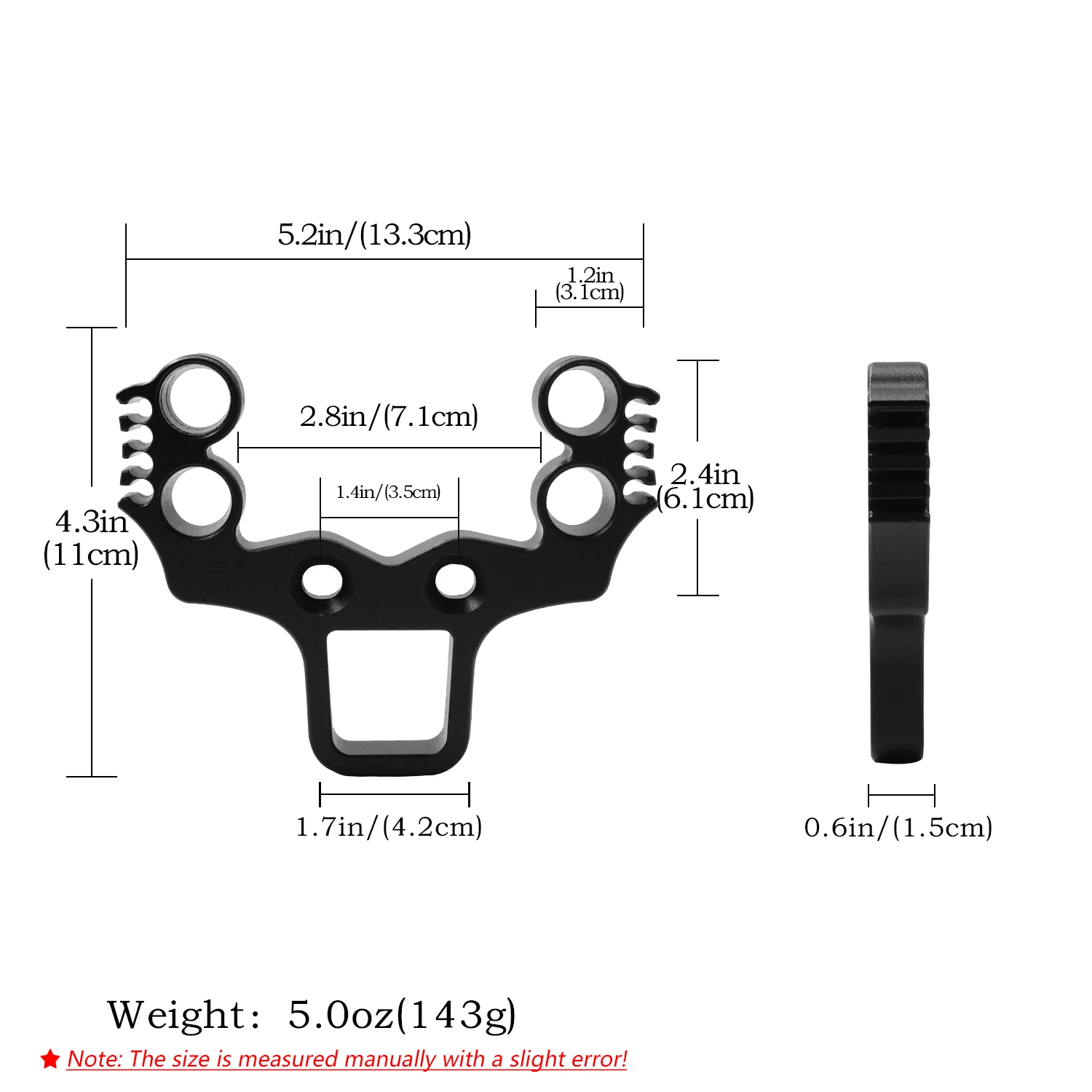 Cabeza de tirachinas multifunción de 4 agujeros de aleación de aluminio, accesorios especiales de tirachinas DIY, piezas de tirachinas largas, conjunto de tirachinas - imagen 3