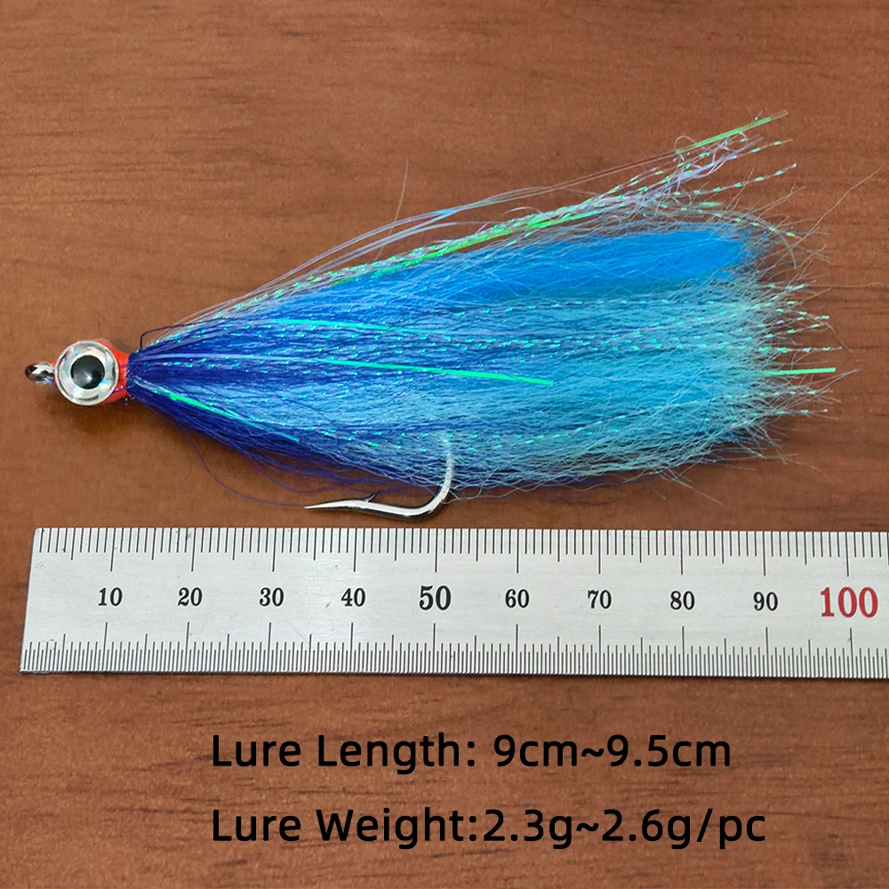 Ellllv 5/0 #   Serpentinas de agua salada, cebo suspendido para peces, pececillos, moscas, anzuelo fuerte, juego grande, señuelo de pesca, cebo para trucha marina y lubina - imagen 3