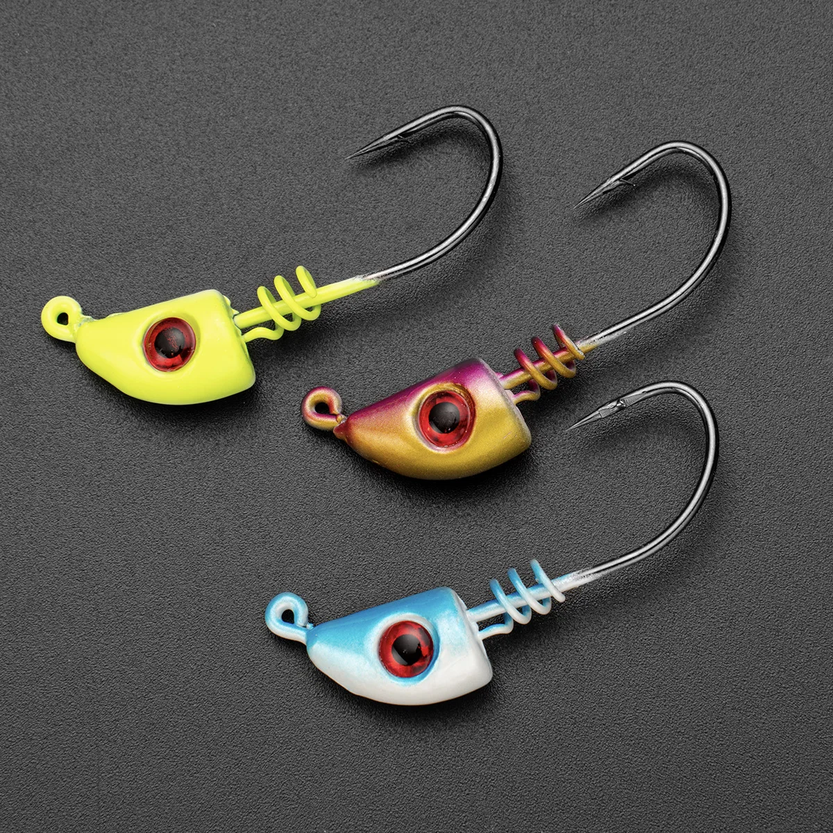 4 Uds. Anzuelos de pesca Testar Jig Head 6g 9g 12g Señuelos de pesca hundimiento giratorio lentejuelas cucharas de Metal anzuelos de cebo blando lubina BlackFish - imagen 5