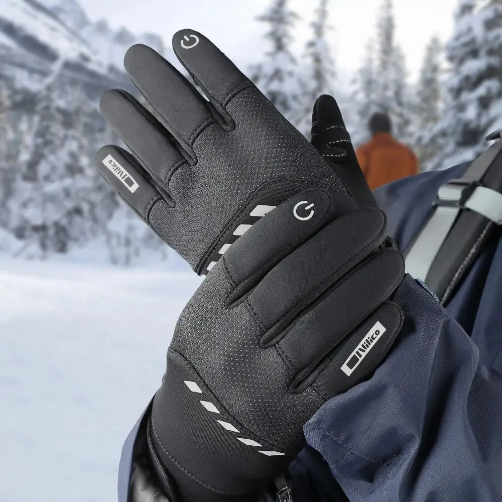 Guantes cálidos de invierno impermeables a la moda, guantes de motocicleta para mantener el calor con pantalla táctil, guantes de ciclismo gruesos antideslizantes para deportes al aire libre