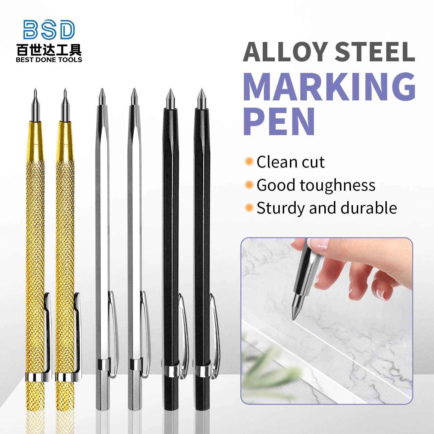 Trazador de carburo estilo bolígrafo de 140 × 8 mm: herramienta multiusos para tallado de vidrio, marcado de cerámica y grabado de piedra - imagen 2