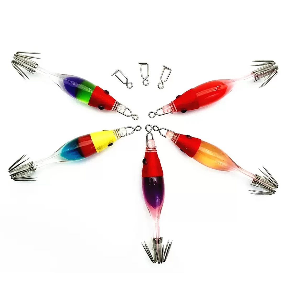 FishTrip Paquete de 100 clips a presión de calamar Pearl Tataki Squid Jig Resiste a la corrosión - imagen 3