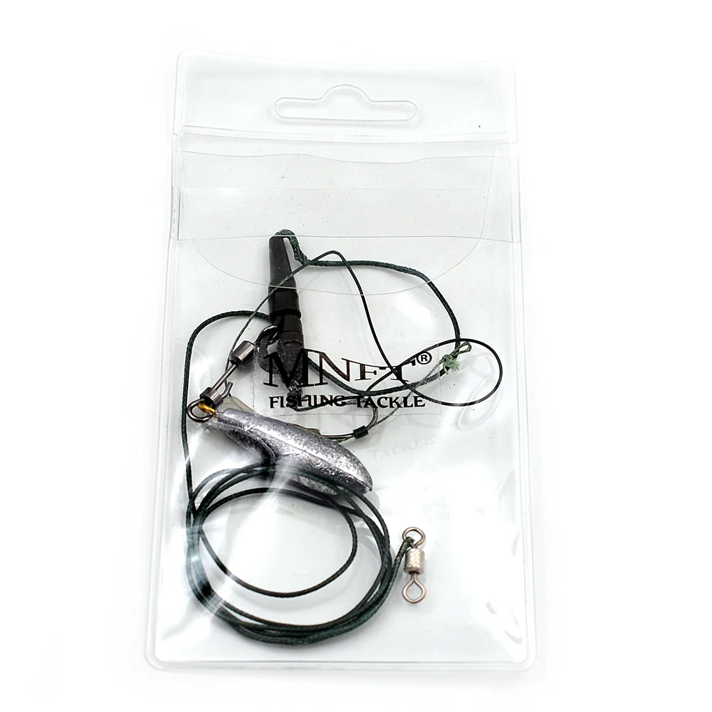 MNFT-aparejo de pesca de carpa hecho a mano, aparejos terminales, aparejo de pelo Chod para carpa, línea de pesca, grupo de pesca 6 #8 # anzuelos, 1 Juego - imagen 5