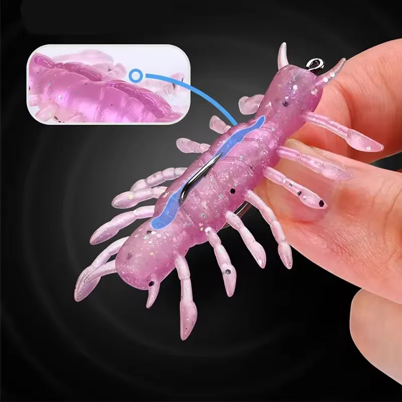 WEIHE (5 uds) 4,2 cm 5g 5 colores señuelo de pesca suave artificial cebo de pesca de langosta suave señuelos TPE con lentejuelas agua salada agua dulce - imagen 5