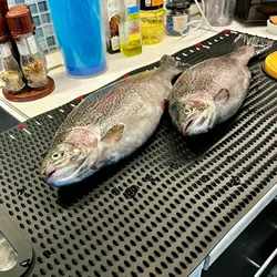 Tapete fileteado de pescado antideslizante con regla integrada