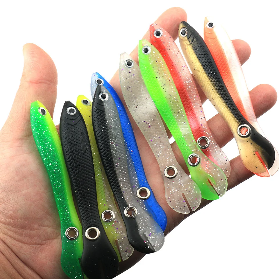 Señuelos de pesca blandos, cebo de silicona de 10CM y 6G, para sábalo, Swimbait, aparejos artificiales, 4 unids/lote - imagen 5