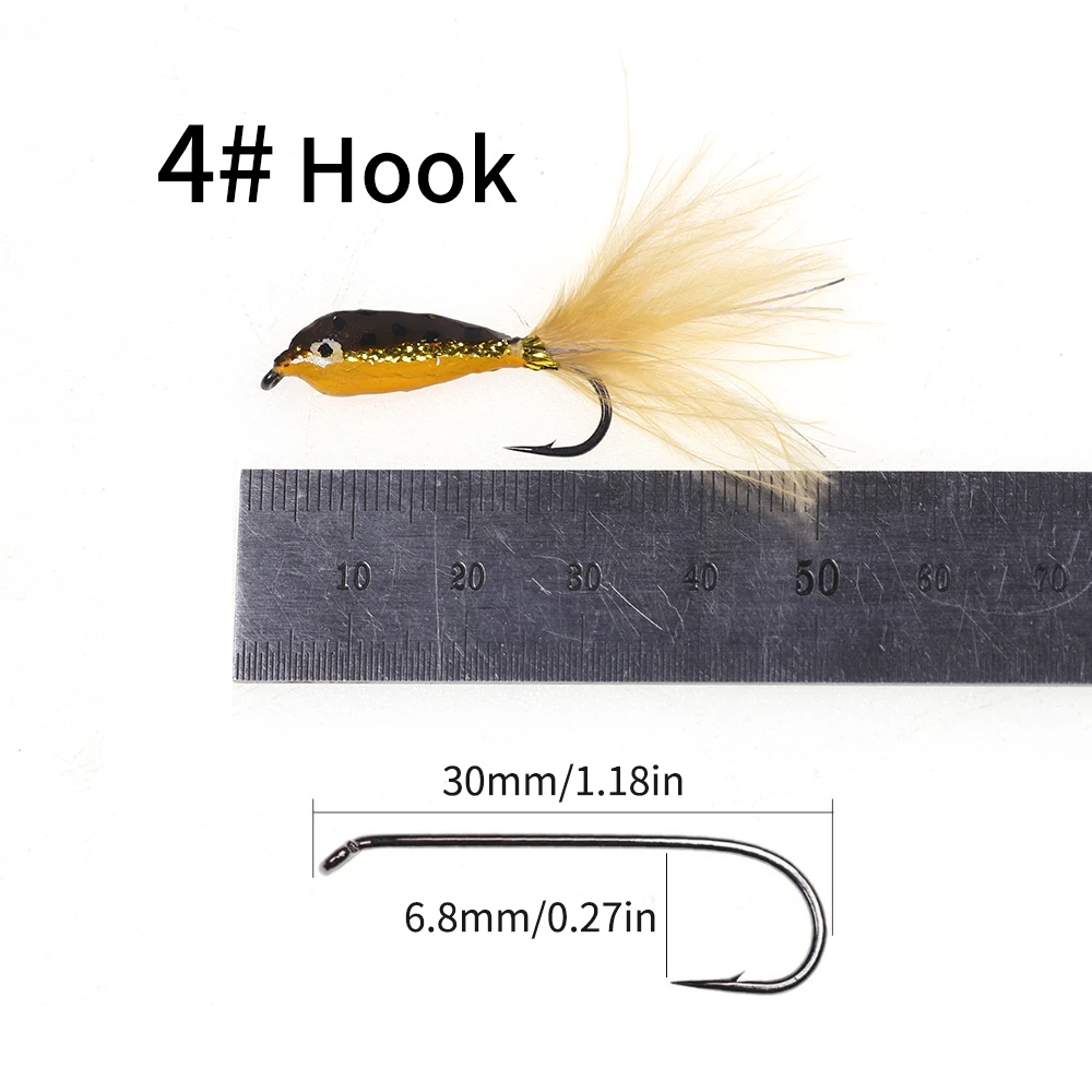 Señuelo de pesca con mosca de trucha, cuchara de cebo, pececillo de epoxi, Streamer, varios colores, 4 piezas #10 #4 - imagen 4