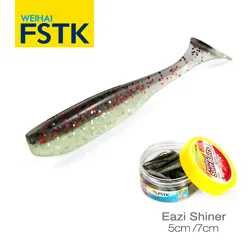 Señuelos blandos Eazi Shiner SwimBaits Weihai FSTK – 7cm/5cm doble color para carpa