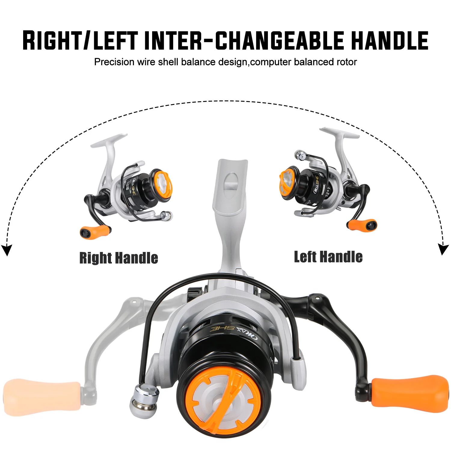 Carretes de pesca giratorios Sougayilang, arrastre máximo 2000, carrete giratorio de 10kg, relación de engranaje 5,2: 1, aparejos de pesca para pesca en agua dulce - imagen 4