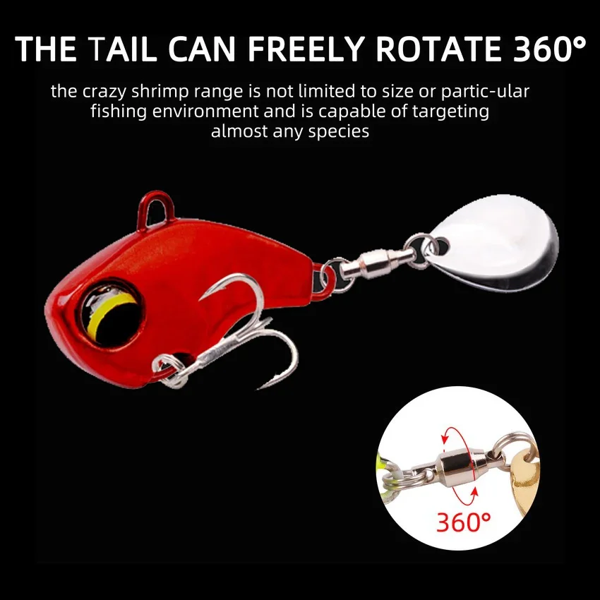 Señuelo de pesca de Metal VIB, 1 piezas, 6g, 14g, 26g, giratorio, cuchara, Pin, Crankbait, cebos de lentejuelas, aparejos de pesca - imagen 3