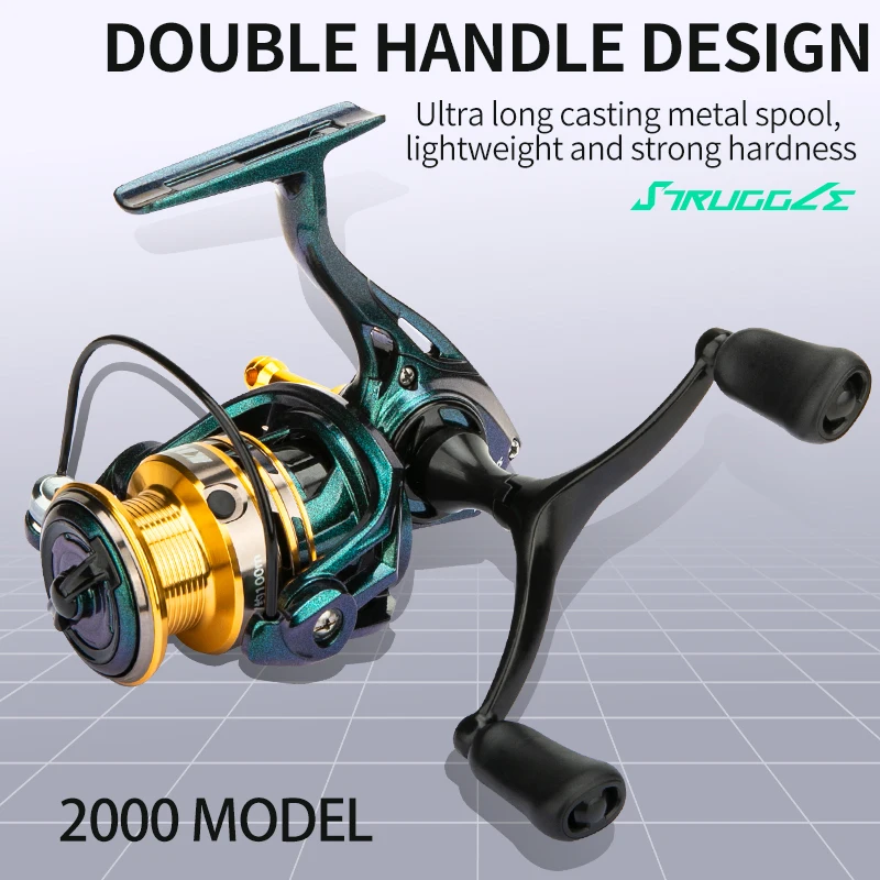 Carrete giratorio CEMREO serie 1000/2000 mango de Metal con soporte de carrete 5,2: 1 carrete de equipo de pesca para CORREA de pesca - imagen 4