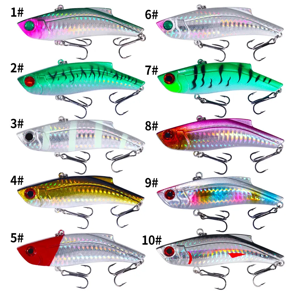 1 Uds. Wobbler duro de invierno 90mm 28g Señuelos de pesca VIB de plástico cebo Artificial Isca 4 # Anzuelos triples que se hunden el aparejo Crankbait - imagen 4