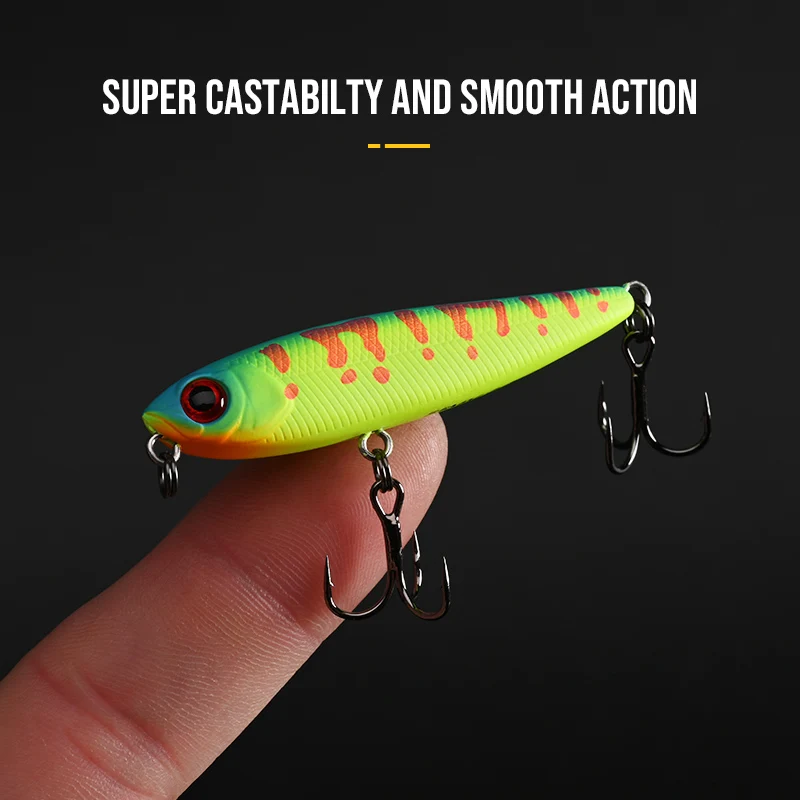 BLUX PUPPY-señuelo de pesca de superficie, 55mm, 3,8g, palo de lápiz Artificial, lubina de agua dulce, andador de plástico, equipo de cebo duro para perro - imagen 4