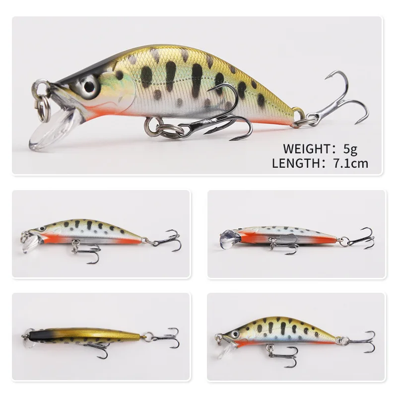 Señuelos de Pesca de pececillos hundidos, modelo japonés popular, 5,6 cm, 5g, Jerkbait, Lucio, Carkbait, Wobblers, Swimbait, cebo duro profesional, 1 unidad - imagen 2