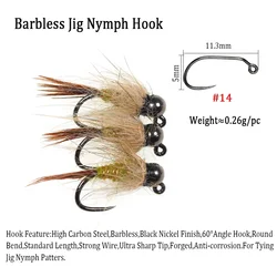 Wifreo Jig Head Tungsteno #14 Oreja de liebre – hundimiento rápido trucha