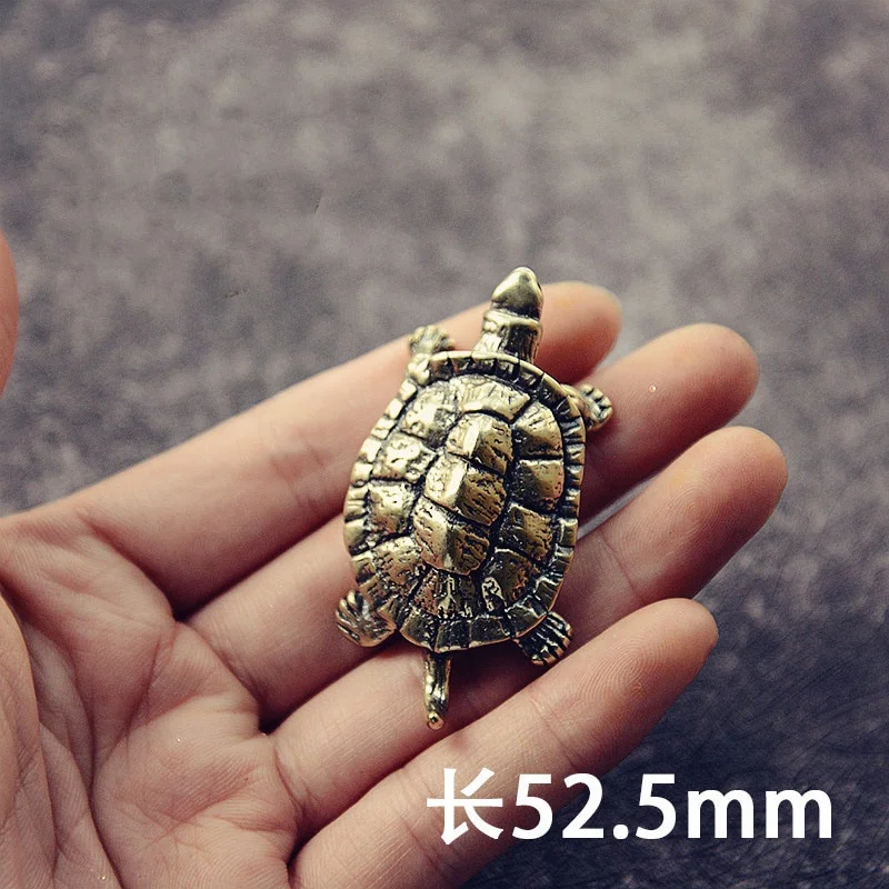 Estatua de adorno de tortuga de latón Retro, escultura de Animal de Metal, decoración para el hogar y la Oficina, adorno de té, artesanías para mascotas - imagen 5