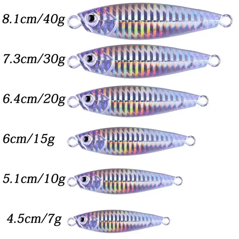Señuelo de pesca con plantilla de Metal, 5 uds., 7g-40g, cuchara para orilla, lubina, Wobbler Artificial, cebo duro, aparejos, trucha, Jigging, plantillas, señuelos de agua salada - imagen 3