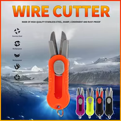 Tijeras de pesca plegables, herramienta portátil de corte de línea trenzada de alambre de nudo de acero inoxidable y carbono, accesorios para aparejos de pesca