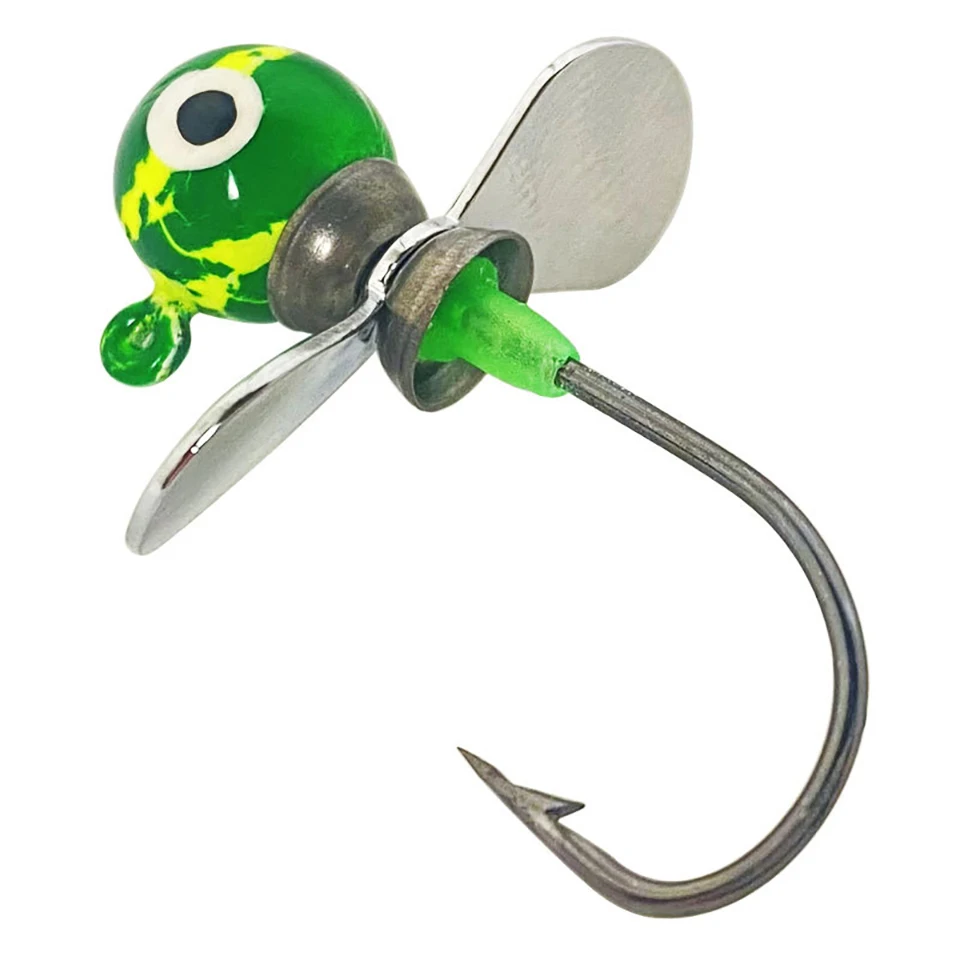 WALK FISH-anzuelos de Airscrew, 2 piezas, 5g, 7g, 10g, hélice de cabeza de un solo gancho, anzuelo de plantilla, anzuelos de cebo para señuelo suave, accesorios de pesca - imagen 4