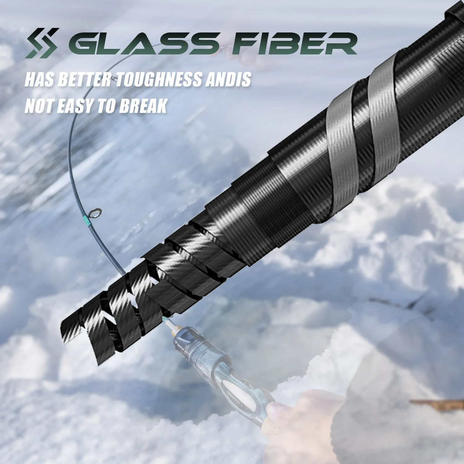 Sougayilang Ijs Hengel Reel Combo 72 Cm Koolstofvezel Ijs Hengel En 5.2:1 Snelheid Overbrengingsverhouding Spinning Reel Vissen Op Het Ijs - imagen 4