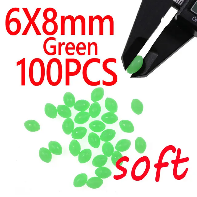 6X8mm Green 100pcs
