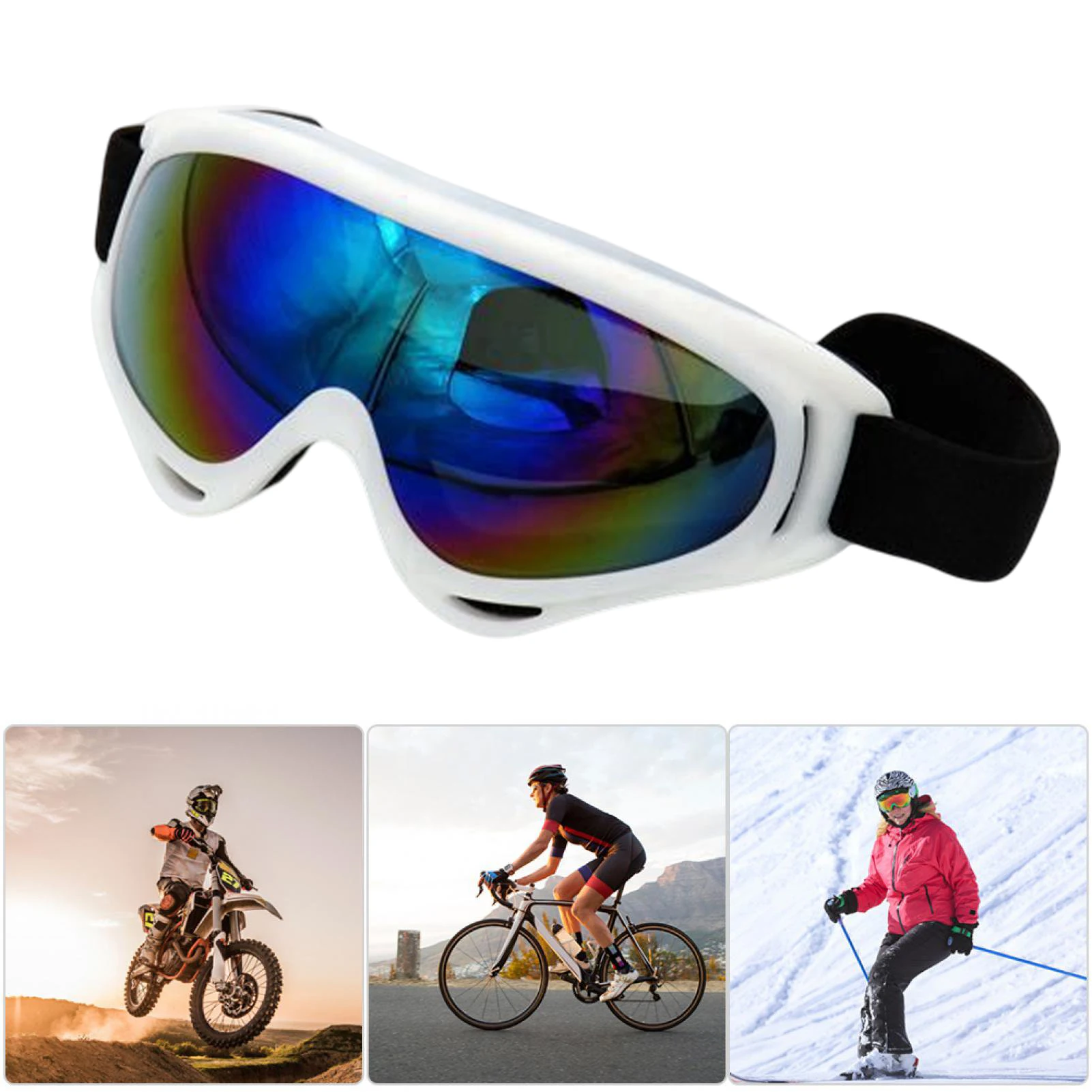 Gafas de esquí de invierno, lentes coloridas a la moda, gafas a prueba de viento a prueba de rana, ciclismo al aire libre, montar, esquiar, gafas de moda - imagen 2