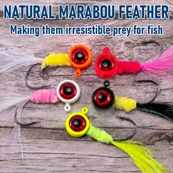 Anzuelos Marabú con Plumas para Trucha – Señuelos Redondos