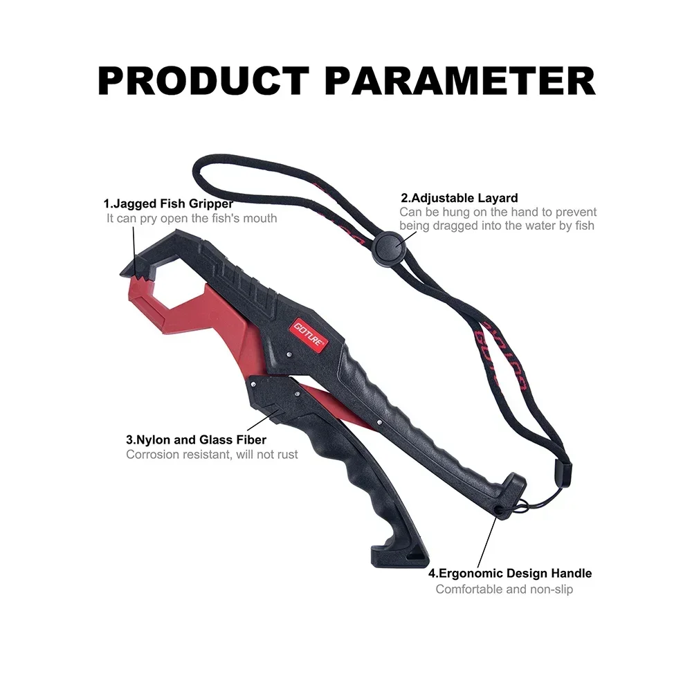 Goture, nueva pinza de pesca portátil de 9,45 pulgadas, agarre de labio de pesca, controladores de peces, aparejos de plástico, accesorios de pesca de carpa - imagen 4