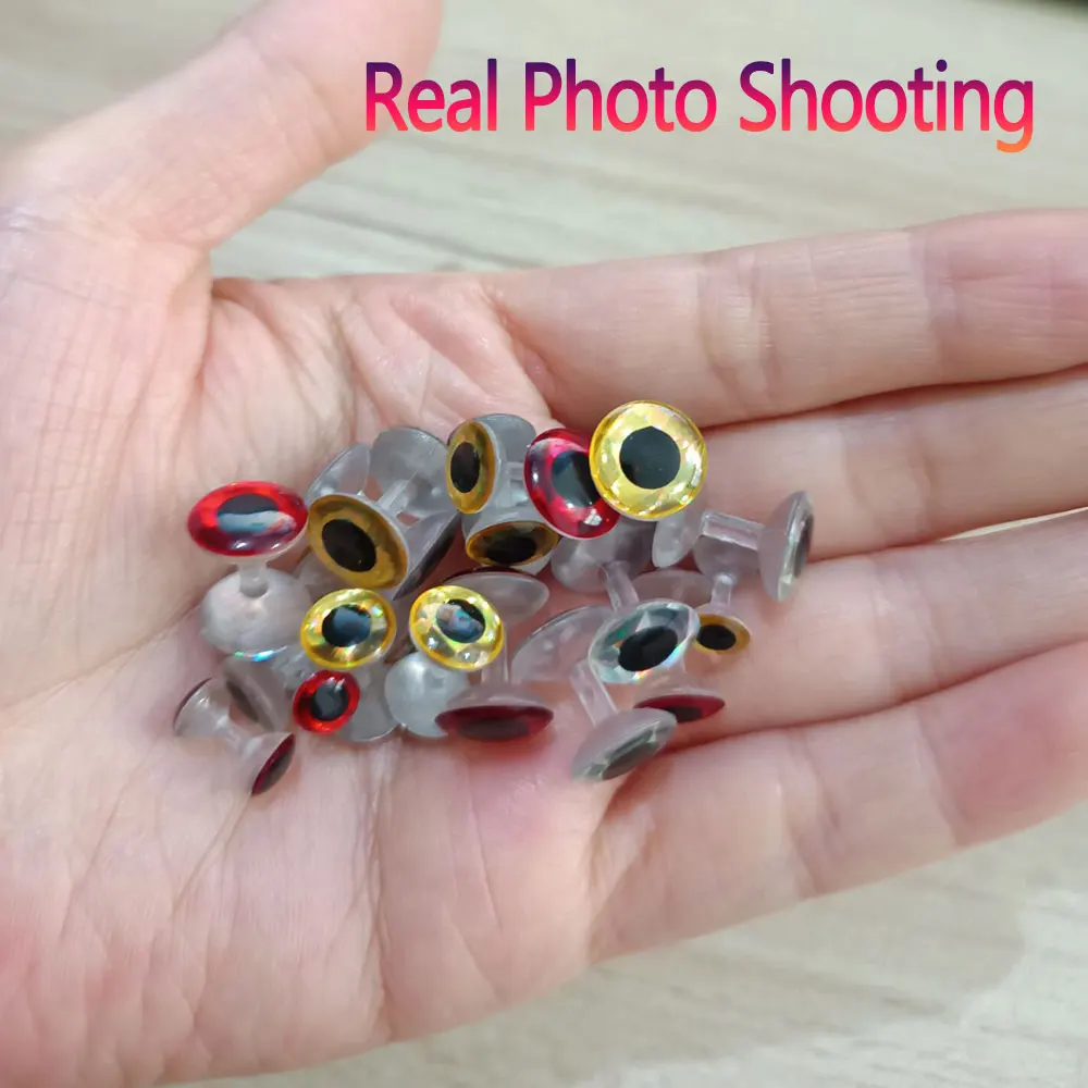 Bimoo-ojos con mancuernas sin peso, Material de atado de moscas, ojos de pez holográficos 3D, pececillo loco, Charlie, serpentina de mosca, Señuelos de pesca de mar - imagen 5
