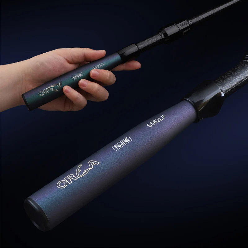 Caña de pescar ultraligera, fibra de carbono, giratoria, fundición, señuelo, anillo guía fuji, trucha, cañas de cebo, WT 1-8g, línea WT 2-6LB - imagen 5